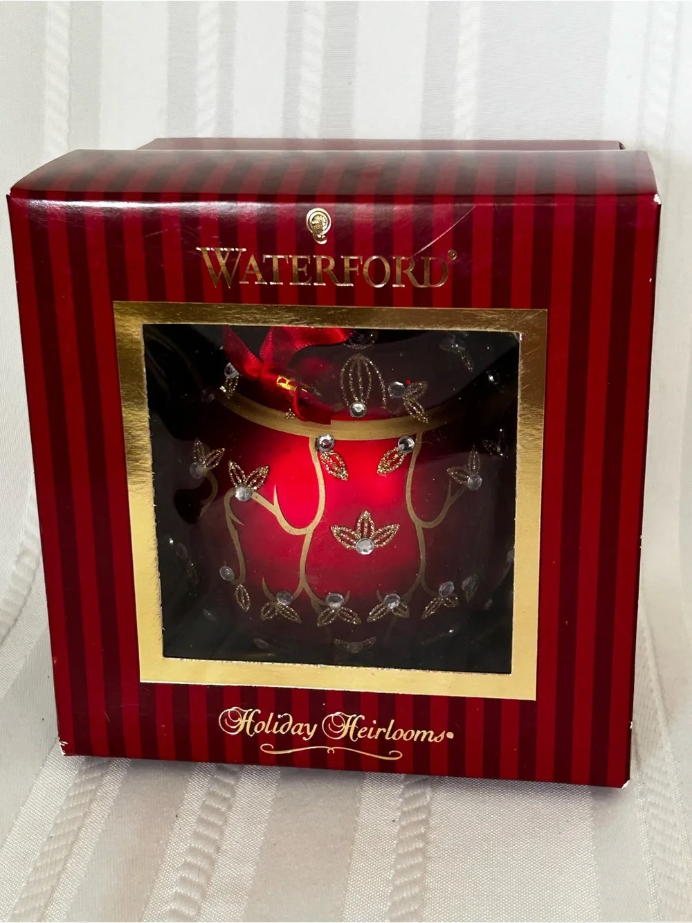 Waterford Crystal Holiday Heirlooms Majestic Scroll Blown Glass Ornament